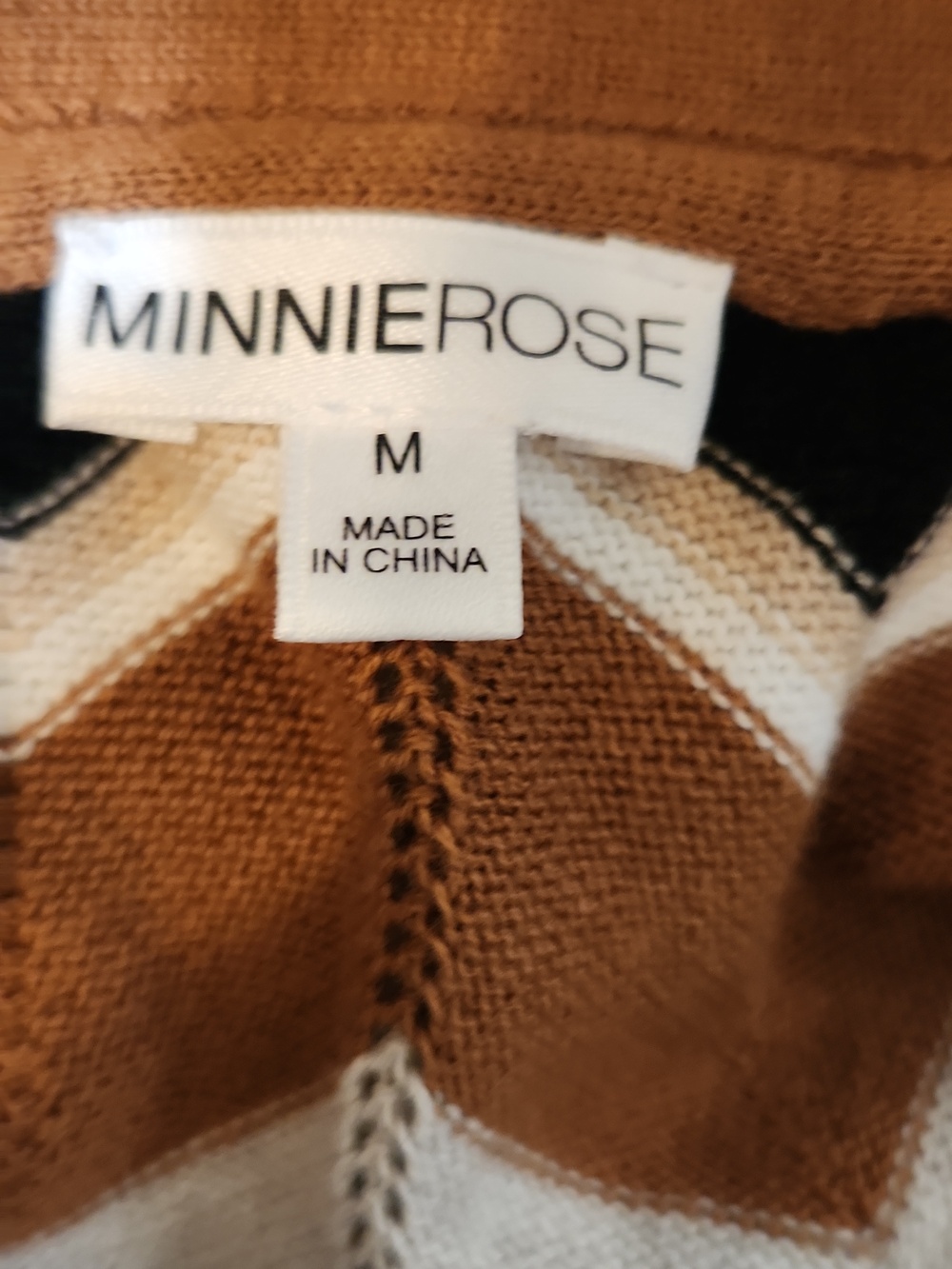Minnie Rose☆ Chevron Pointelle Duster In Neutral Multi - Picture 8 of 9